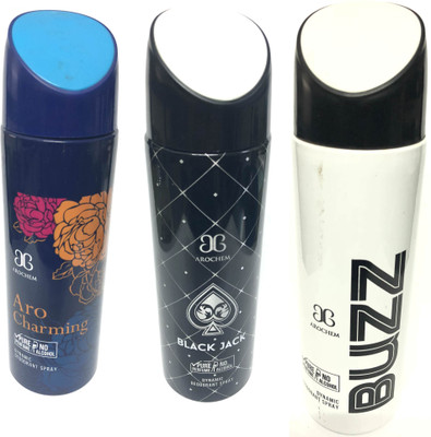 

Arochem AcJB Deodorant Spray - For Men & Women(600 ml, Pack of 3)
