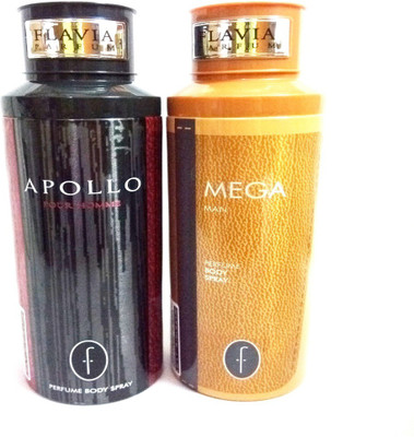 

Flavia MEGA AND APOLLO Perfume Body Spray - For Men(400 ml, Pack of 2)