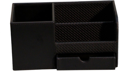 

Deco Dreamz 4 Compartments Letherette ORGANISER BOX(Black)