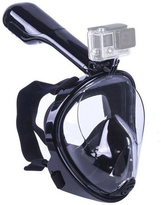 

jilani Swimming Diving Snorkeling Full Face Mask Easy Breath Mask Black Diving Mask(XL)
