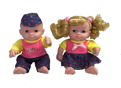 

Emob Cute Little Reborn Baby Boy and Girl Pair Realistic Doll Toy with Moving Body Parts for Kids(Multicolor)
