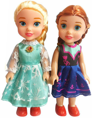 

IndusBay Fashion Frozen Princess Doll Sister Anna and Elsa Toddler Princess 12 Inches Height Set of 2 Dolls(Multicolor)