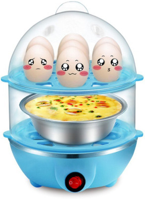 

GOCART Egg Steamer 14 Egg Double-Layer Lazy Egg Steamer Large-Capacity Electric Boiled Egg Boiled Egg, Heated Milk, Heating, Etc. Egg Cooker(2, Blue)