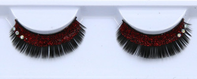 

SBE New Red Flash Powder Shimmer False Eyelashes Latin Show Makeup Fake Eyelashes Crisscross Thick Exaggerated Eye Lashes(Pack of 1)