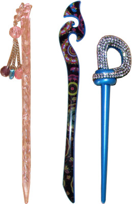 

ROOPPA Combo of Multi Color Juda Sticks Bun Stick(Multicolor)