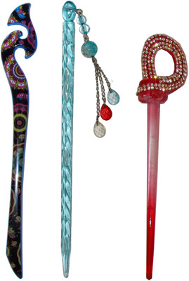 

MUSHK Combo of Multi Color Juda Sticks Bun Stick(Multicolor)
