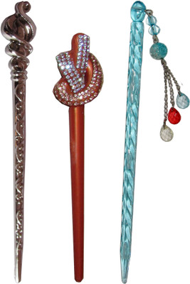 

ROOH Combo of Multi Color Juda Sticks Bun Stick(Multicolor)