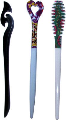 

PAHACHANYII Combo of Multi Color Juda Sticks Bun Stick(Multicolor)