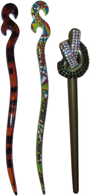 

G.T Combo of Multi Color Juda Sticks Bun Stick(Multicolor)