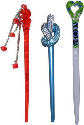 

GEET Combo of Multi Color Juda Sticks Bun Stick(Multicolor)