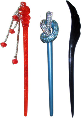 

DIVYA Combo of Multi Color Juda Sticks Bun Stick(Multicolor)