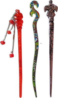 

GEETY Combo of Multi Color Juda Sticks Bun Stick(Multicolor)