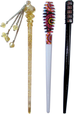 

GEETY Combo of Multi Color Juda Sticks Bun Stick(Multicolor)