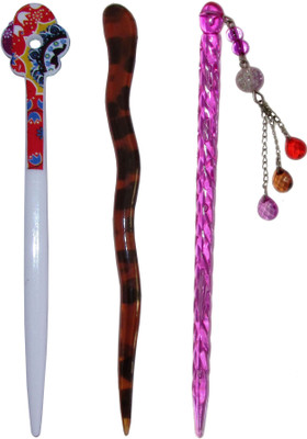 

ROOH Combo of Multi Color Juda Sticks Bun Stick(Multicolor)