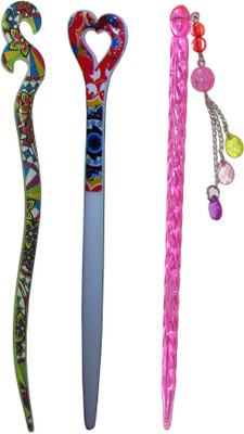 

SHOOK Combo of Multi Color Juda Sticks Bun Stick(Multicolor)