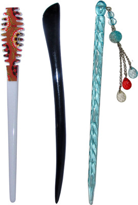 

PARROTOO Combo of Multi Color Juda Sticks Bun Stick(Multicolor)