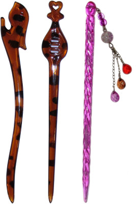

SHINI Combo of Multi Color Juda Sticks Bun Stick(Multicolor)