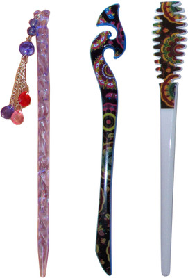 

SHIVA Combo of Multi Color Juda Sticks Bun Stick(Multicolor)