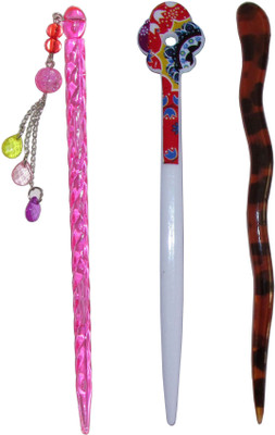 

MUBARAK Combo of Multi Color Juda Sticks Bun Stick(Multicolor)