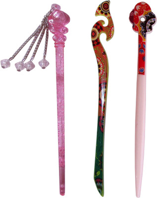 

GITTI Combo of Multi Color Juda Sticks Bun Stick(Multicolor)