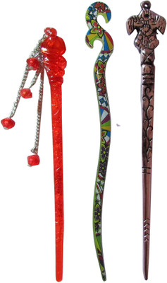 

G.T Combo of Multi Color Juda Sticks Bun Stick(Multicolor)