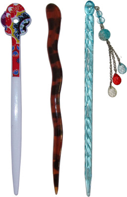 

SHUKOO Combo of Multi Color Juda Sticks Bun Stick(Multicolor)