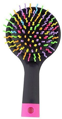 

AASA Rainbow Volume Hair Brush For Women Paddle Hair Brush with Mirror, Multicolour