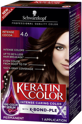 

Schwarzkopf Keratin Hair Color, Intense Cocoa 4.6, 2.03 Ounce Hair Color(4.6)