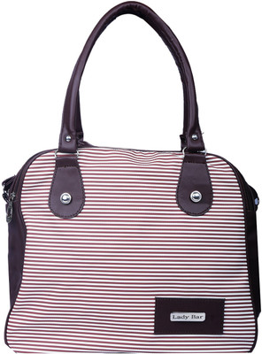 

Lady bar Shoulder Bag(Brown, White)
