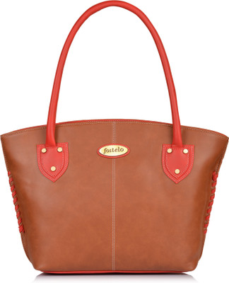 

Fostelo Shoulder Bag(Tan, Red), Red;tan