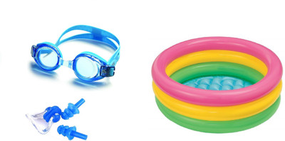 

Venom BLUE COLOR GOGGLES, EAR & NOSE PLUG, 2 FEET MULTICOLOR TUB Swimming Kit