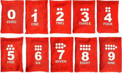 

SAS 10 Number-Bean Bags Rubber-bean pallets(Red, White)