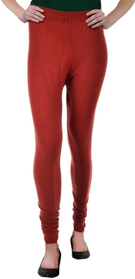 AJS Churidar Ethnic Wear Legging(Red, Solid)