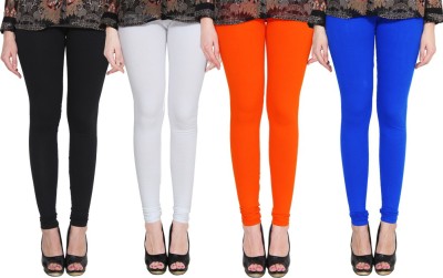 Lapza Churidar  Ethnic Wear Legging(Light Blue, White, Black, Orange, Solid)