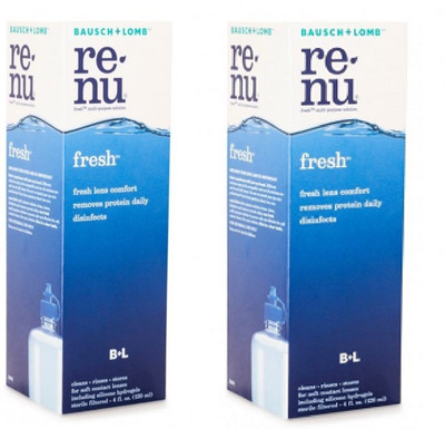 

Bausch & Lomb Renu 120ml*2 cleaning solution(Pack of 2) Cleaning solution (240) lens solution(240)