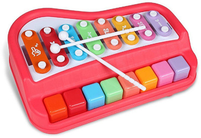 

Zest 4 Toyz 2 In 1 Piano Xylophone for Kids, Educational Musical Instruments Toyset for Babies, Toddlers Preschoolers, 8 Key Scales in Clear and Crisp Tones with Music Cards Songbook (Pink)