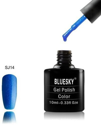 

Blue Sky Sj Range Fine Glitter Colour Sj14 UvLed Soak Off Gel Nail Polish Blue