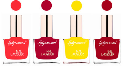

Lady Fashion Ultra High Shine Long Stay Nail Polish Baby Pink,Pink,Yellow,Dark Red(Pack of 4)