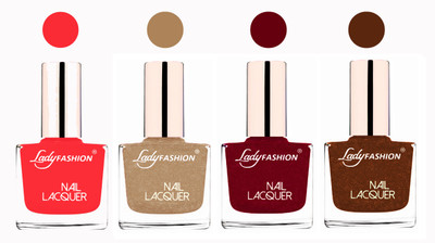 

Lady Fashion Ultra High Shine Long Stay Nail Polish Baby Pink,Beach Nude,Pink,Copper(Pack of 4)