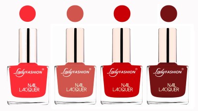 

Lady Fashion Ultra High Shine Long Stay Nail Polish Baby Pink,Nude,Juicy Red,Coffee(Pack of 4)