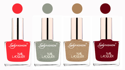 

Lady Fashion Ultra High Shine Long Stay Nail Polish Baby Pink,Grey,Beach Nude,Pinkj(Pack of 4)