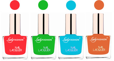 

Lady Fashion Ultra High Shine Long Stay Nail Polish Baby Pink,Light Green,Sky Blue,Nude(Pack of 4)
