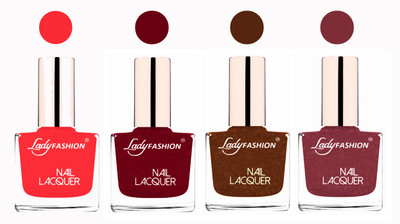 

Lady Fashion Ultra High Shine Long Stay Nail Polish Baby Pink,Pink,Copper,Mauve(Pack of 4)