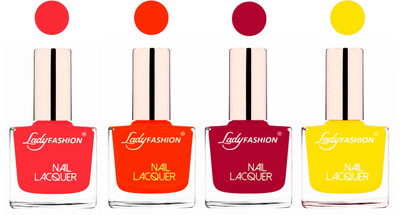 

Lady Fashion Ultra High Shine Long Stay Nail Polish Baby Pink,Juicy Orange,Pink,Yellow(Pack of 4)