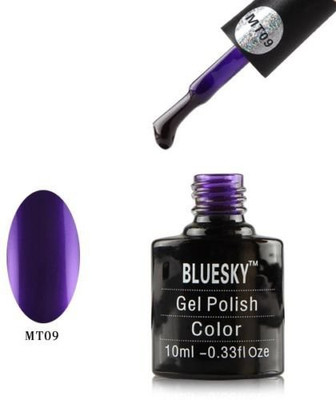 

Blue Sky Mt09 Smooth As Silk UvLed Soak Off Gel Polish Metallic Effect Blue