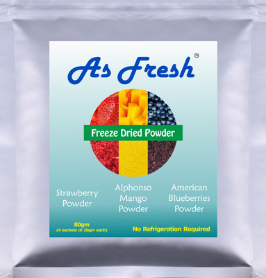 As Fresh Freeze Dried Assorted Fruit Powder (Pack of 4)(80 g, Pouch)
