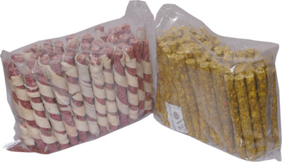 

Happy Tail Happy Tail Spiral Chicken Chewsticks(900G) And Premium Mutton Chewsticks(900G) Mutton Dog Chew(0.900 kg, Pack of 2)
