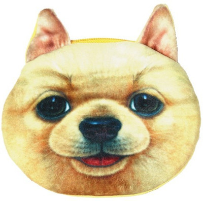 

WoWants 3D Dog Face Bag / Dog Face Pouch Wallet for makeup, accessories, small items storage new Design Zipper Case Coin Purse Female Male Coin Purse(Yellow)