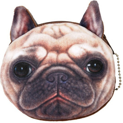 

WoWants 3D Dog Face Bag / Dog Face Pouch Wallet for makeup, accessories, small items storage new Design Zipper Case Coin Purse Female Male Coin Purse(Brown)