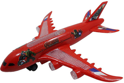 Fedexo Red Avenger Aeroplane Automatic Moving Toys for Kids(Red)
